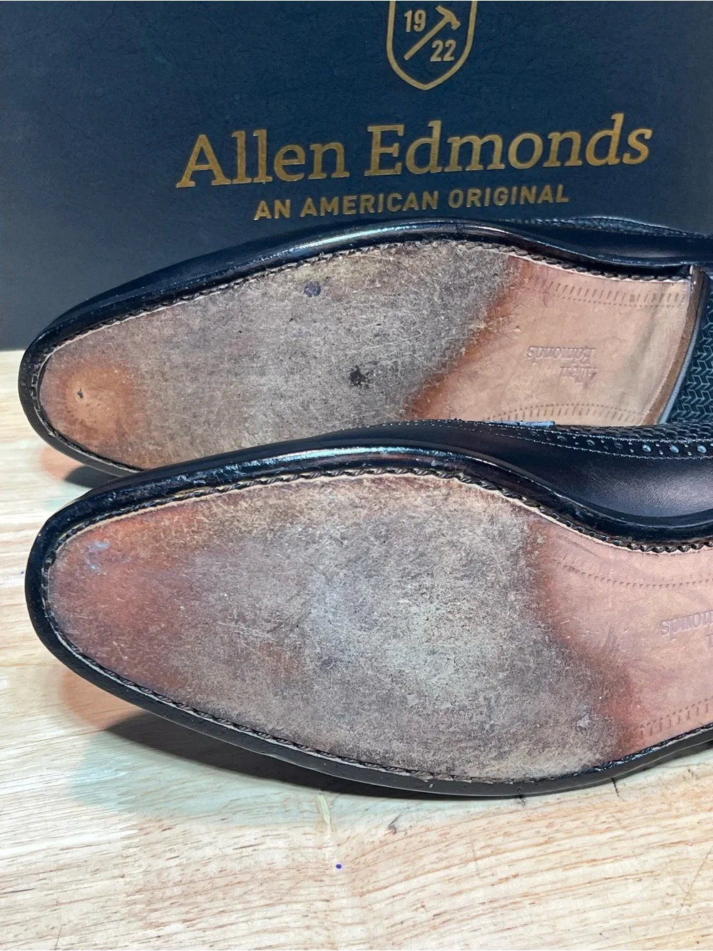 Allen Edmunds “Boca Raton” Men’s Black Woven Wingtip Derbies Sz 10.5D Md In 🇺🇸